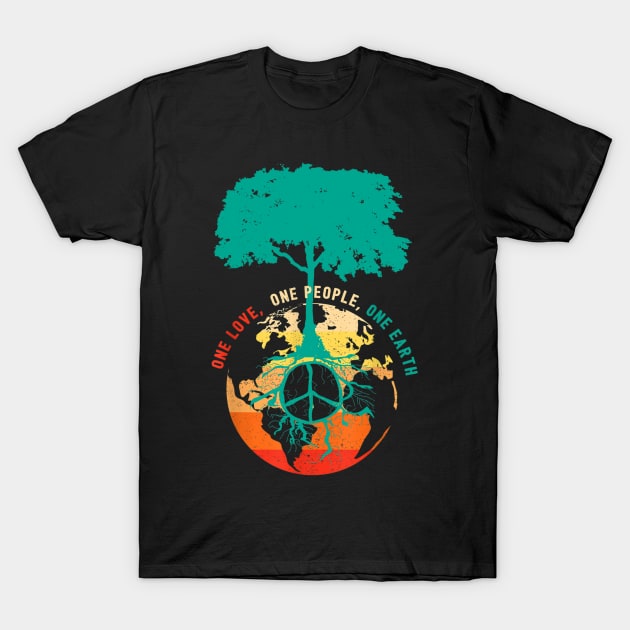 one love one people one earth T-Shirt by sevalyilmazardal